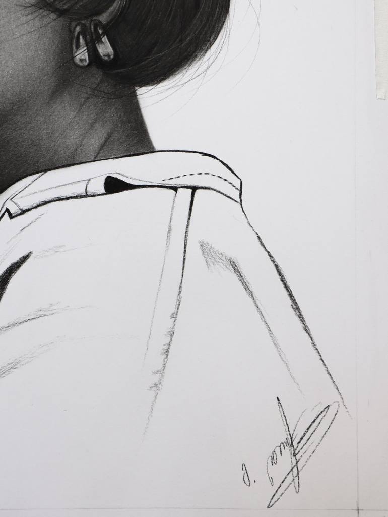 Original Photorealism Women Drawing by Mariam Darchiashvili