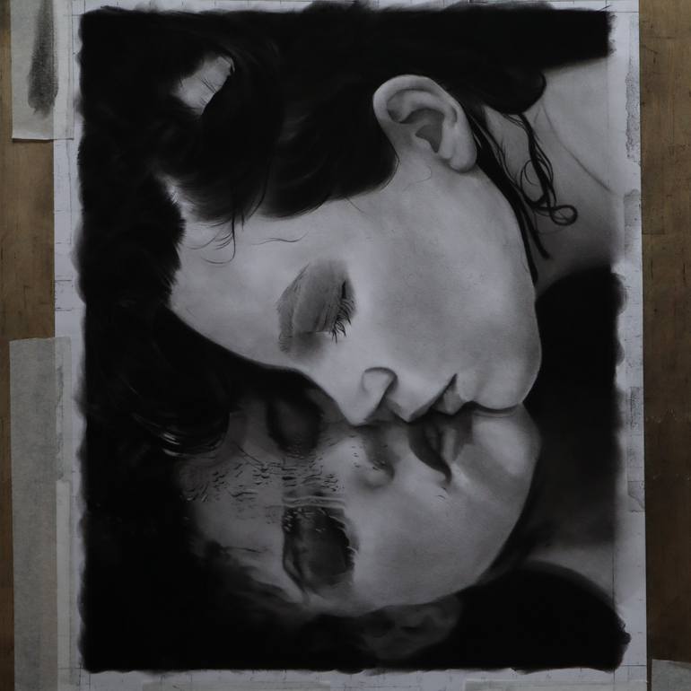 Original Photorealism Women Drawing by Mariam Darchiashvili