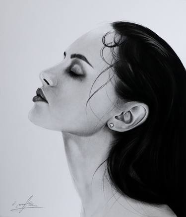 Original Photorealism Women Drawing by Mariam Darchiashvili