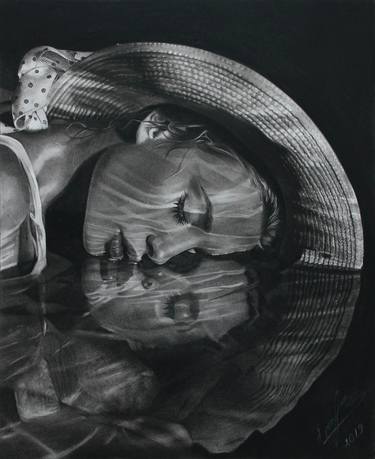 Print of Photorealism Women Drawings by Mariam Darchiashvili