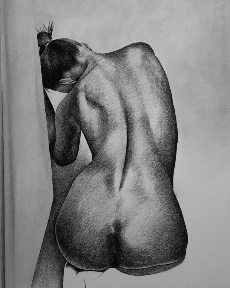 Original realistic Nude Drawing by Mariam Darchiashvili