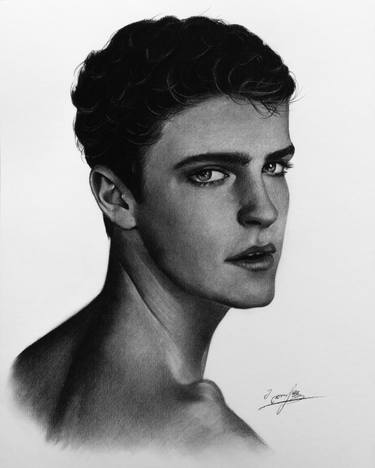 portrait black and white drawing