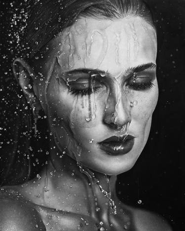 Print of Photorealism Women Drawings by Mariam Darchiashvili