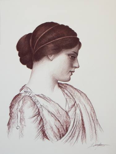 Print of Portraiture Women Drawings by Mariam Darchiashvili