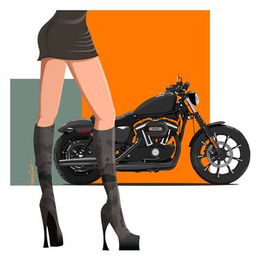 Original Pop Art Motorcycle Mixed Media by Wagner Hardt
