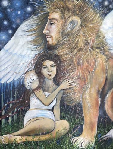 Original Expressionism Classical Mythology Painting by Alexandra Frank