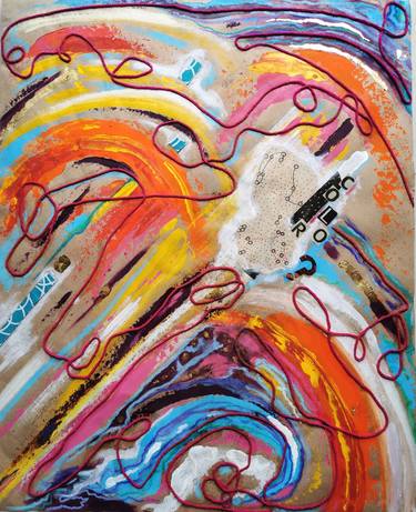 Original Abstract Expressionism Abstract Mixed Media by Paola Capon