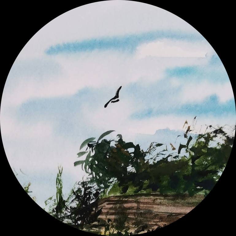 Original Illustration Landscape Painting by Alyona Kazakova