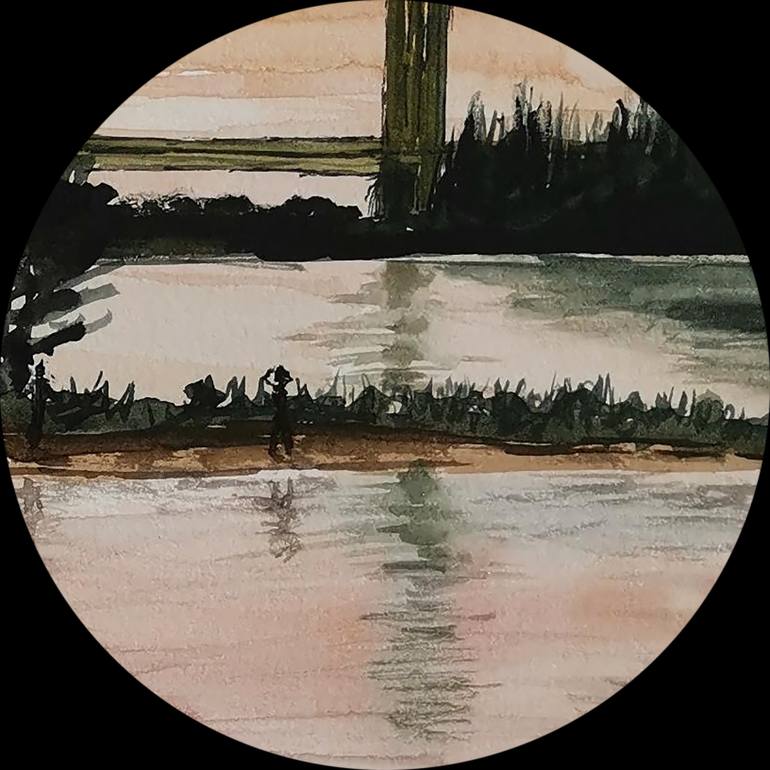 Original Illustration Landscape Painting by Alyona Kazakova