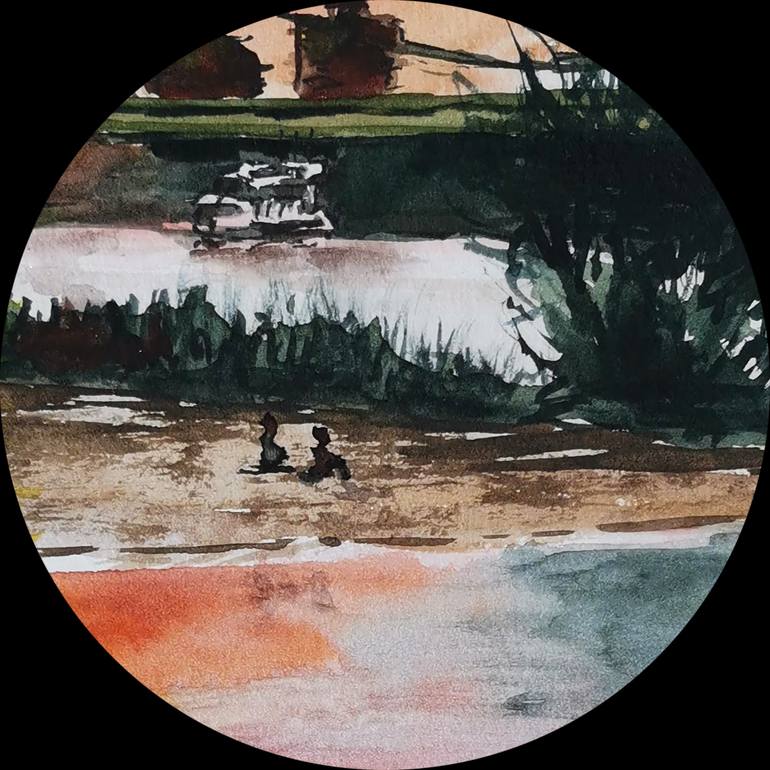Original Illustration Landscape Painting by Alyona Kazakova