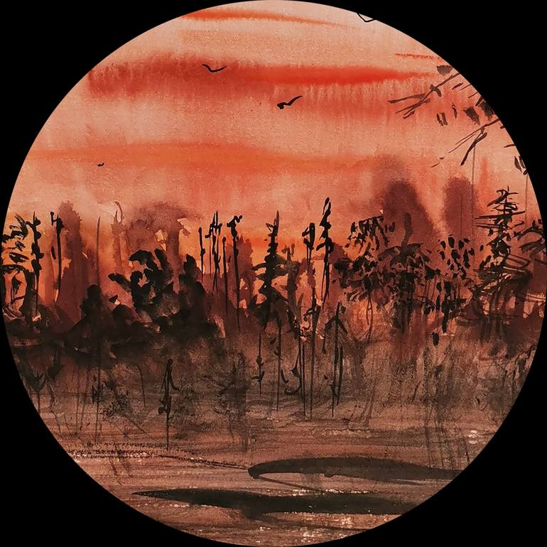 Original Abstract Landscape Painting by Alyona Kazakova