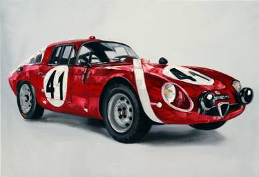 Alfa Romeo Giulia TZ 1964   oilpainting thumb