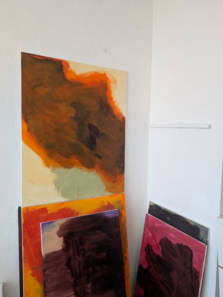Original Abstract Expressionism Abstract Painting by Simon Saglamoglu