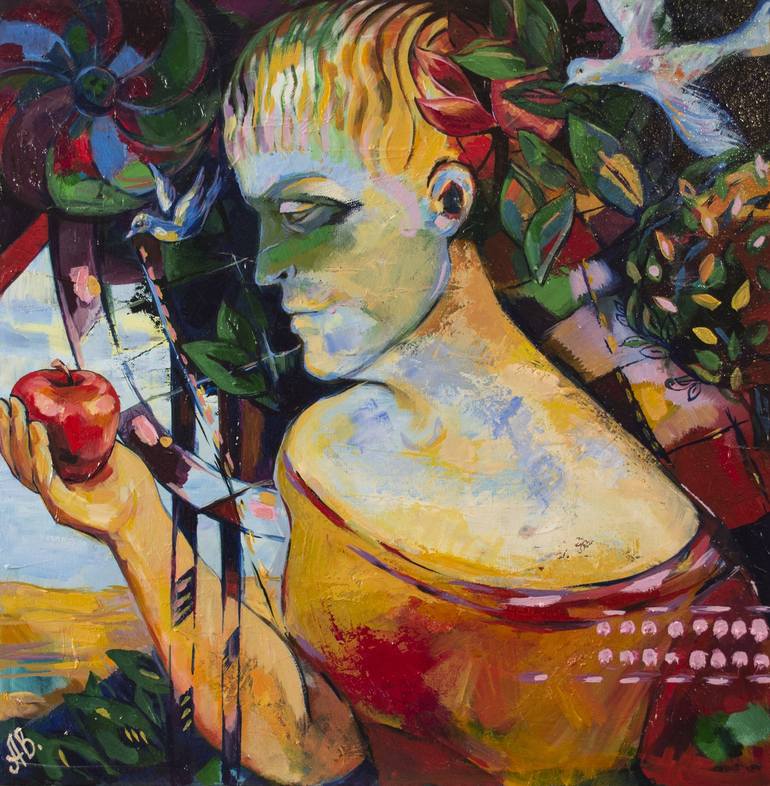 The Apple Garden Painting by Ainura Barron | Saatchi Art