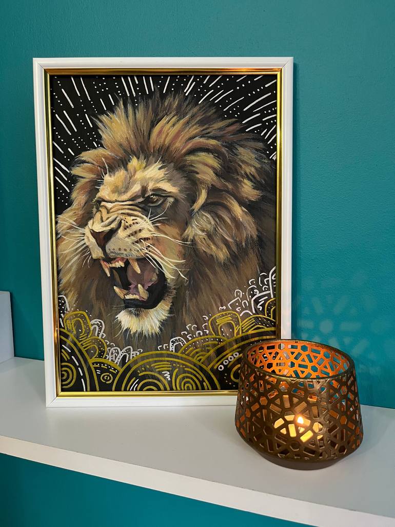 Original Abstract Animal Painting by Alona Vakhmistrova