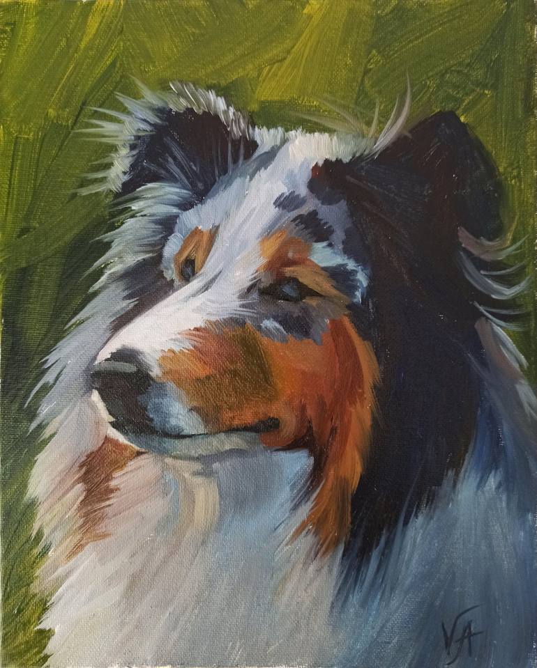 Collie painting best sale