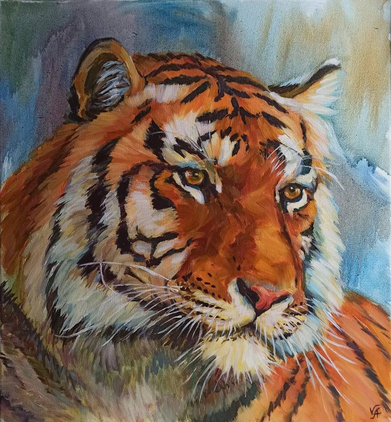 oil paintings of tiger