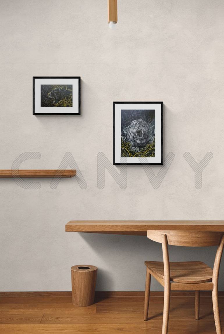 Original Art Deco Animal Drawing by Alona Vakhmistrova