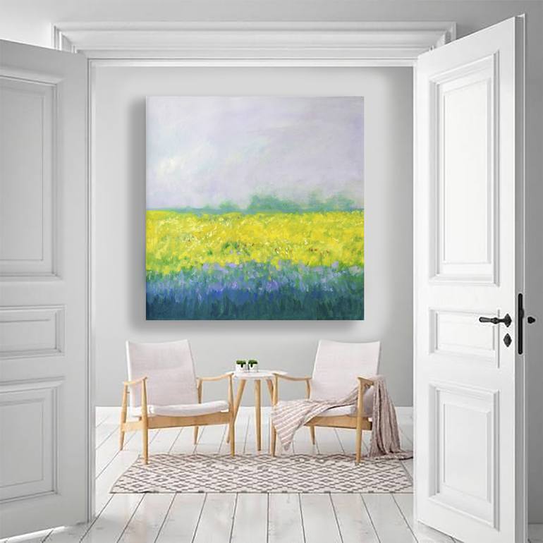 Original Art Deco Landscape Painting by Cristian Valentich