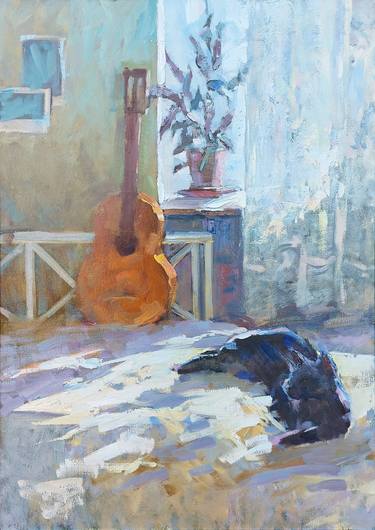 Original Contemporary Cats Paintings by Kateryna Myshyna