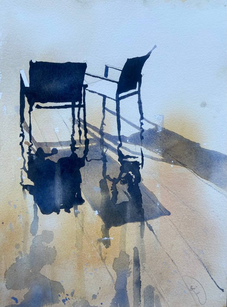 Original Garden Painting by Richard Bradshaw | Contemporary Art on Paper | Sunset after the rain