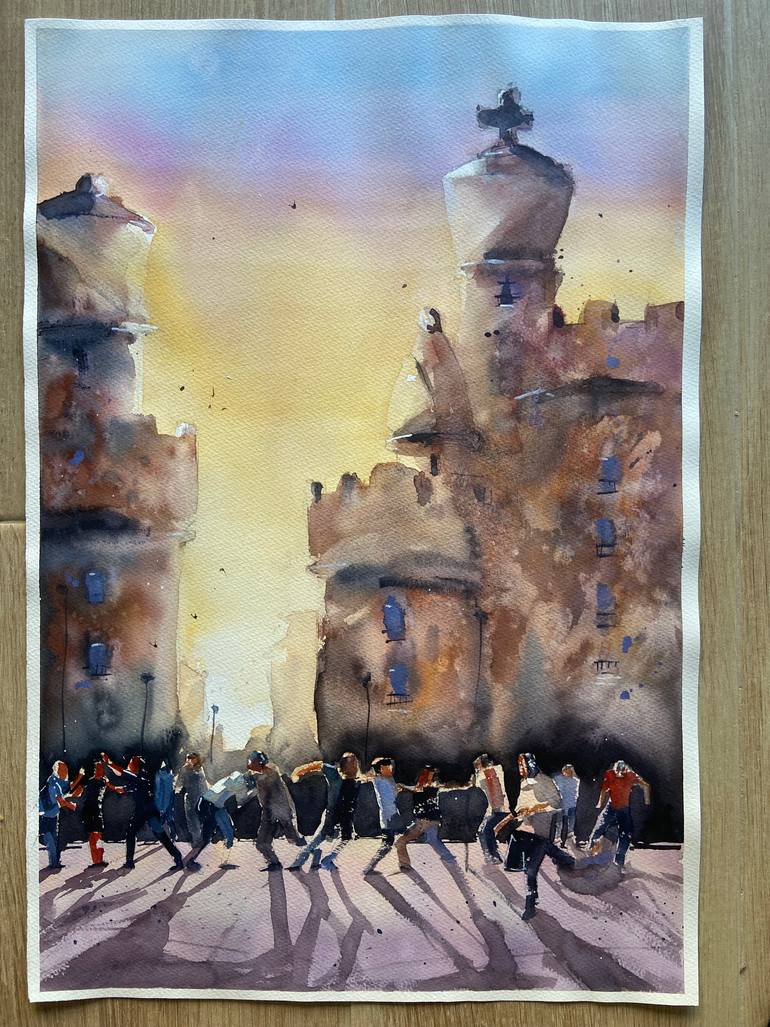 Original Conceptual Cities Painting by Richard Bradshaw
