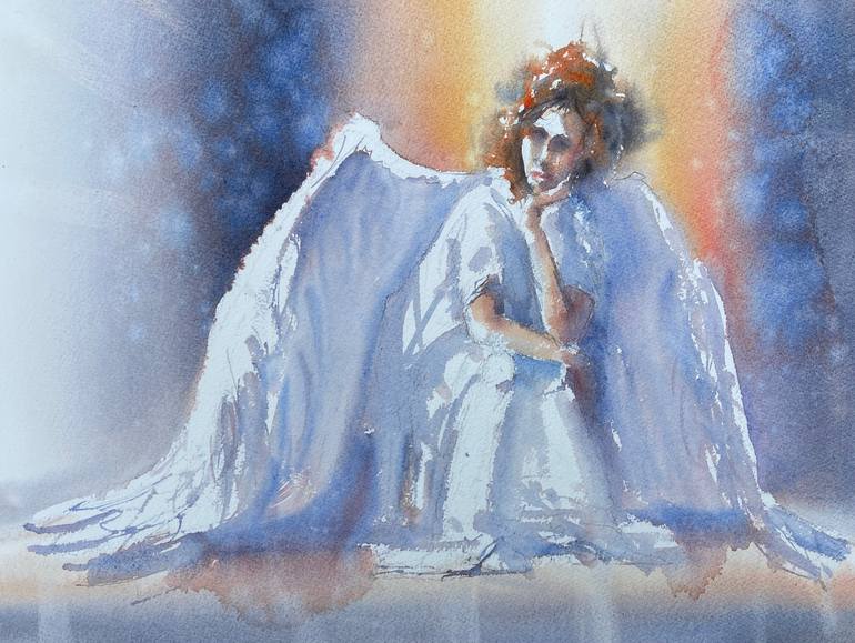 Original Love Painting by Richard Bradshaw | Conceptual Art on Paper | Waiting for You to Start