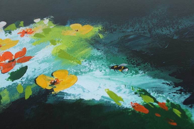Original Abstract Expressionism Floral Painting by Sohini Ghoshal