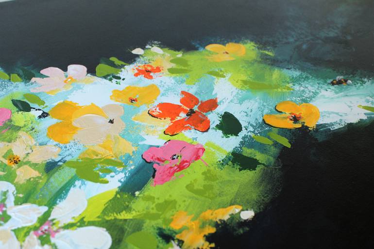 Original Abstract Expressionism Floral Painting by Sohini Ghoshal
