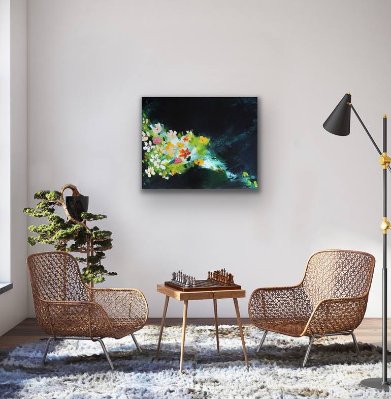 Original Abstract Expressionism Floral Painting by Sohini Ghoshal