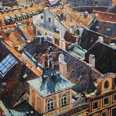 Original Expressionism Architecture Paintings by Volodymyr Melnychuk
