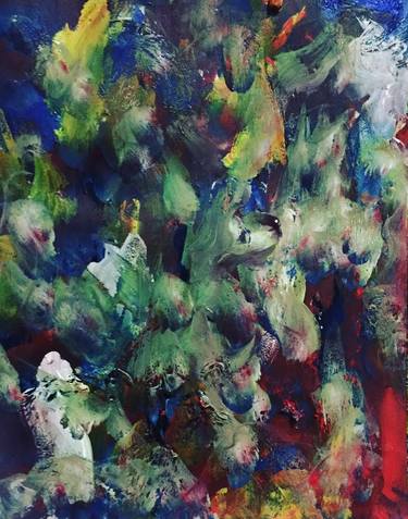 Original Abstract Mixed Media by Jung-Hua Liu