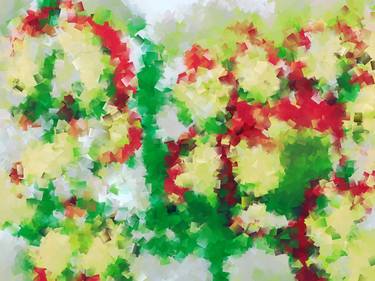 Print of Abstract Floral Mixed Media by Jung-Hua Liu