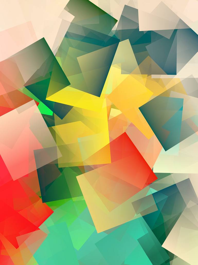 Original Abstract Mixed Media by Jung-Hua Liu