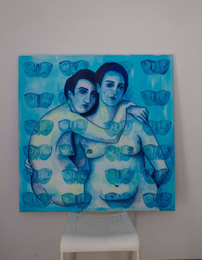 Original Portraiture Nude Painting by Oksana Chumakova