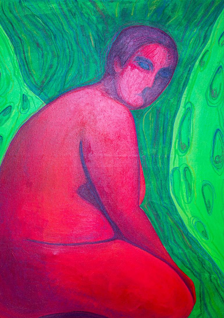 Original Portraiture Nude Painting by Oksana Chumakova