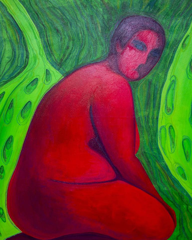 Original Portraiture Nude Painting by Oksana Chumakova