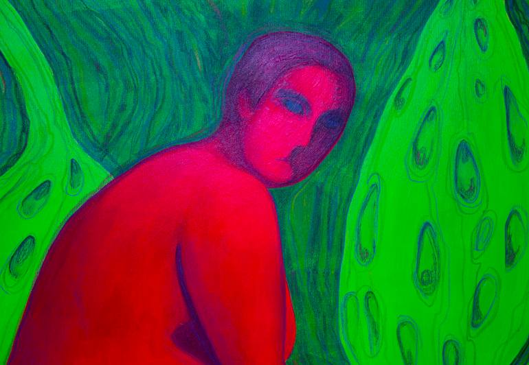 Original Portraiture Nude Painting by Oksana Chumakova