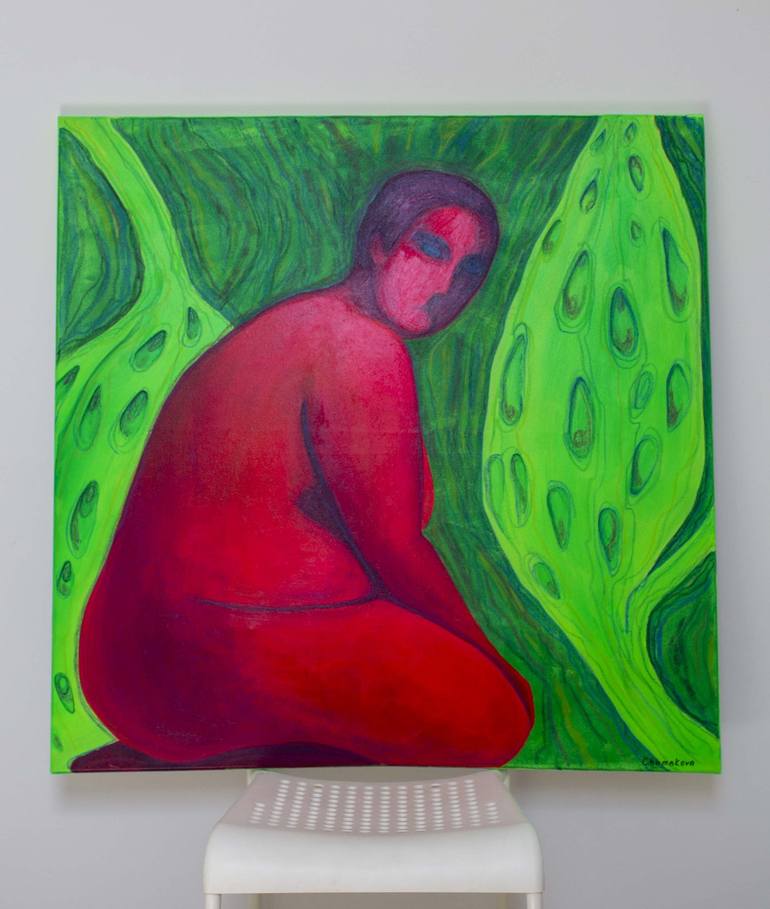 Original Portraiture Nude Painting by Oksana Chumakova