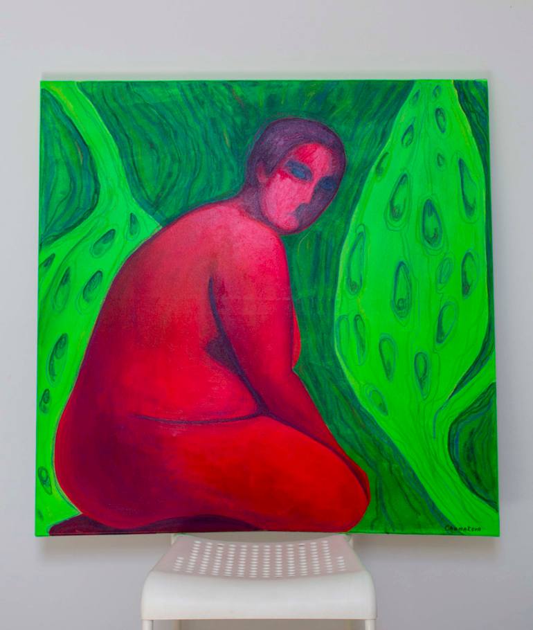 Original Portraiture Nude Painting by Oksana Chumakova