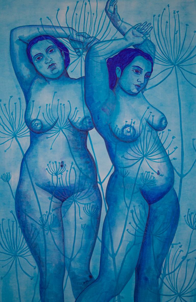 Original Figurative Nude Painting by Oksana Chumakova