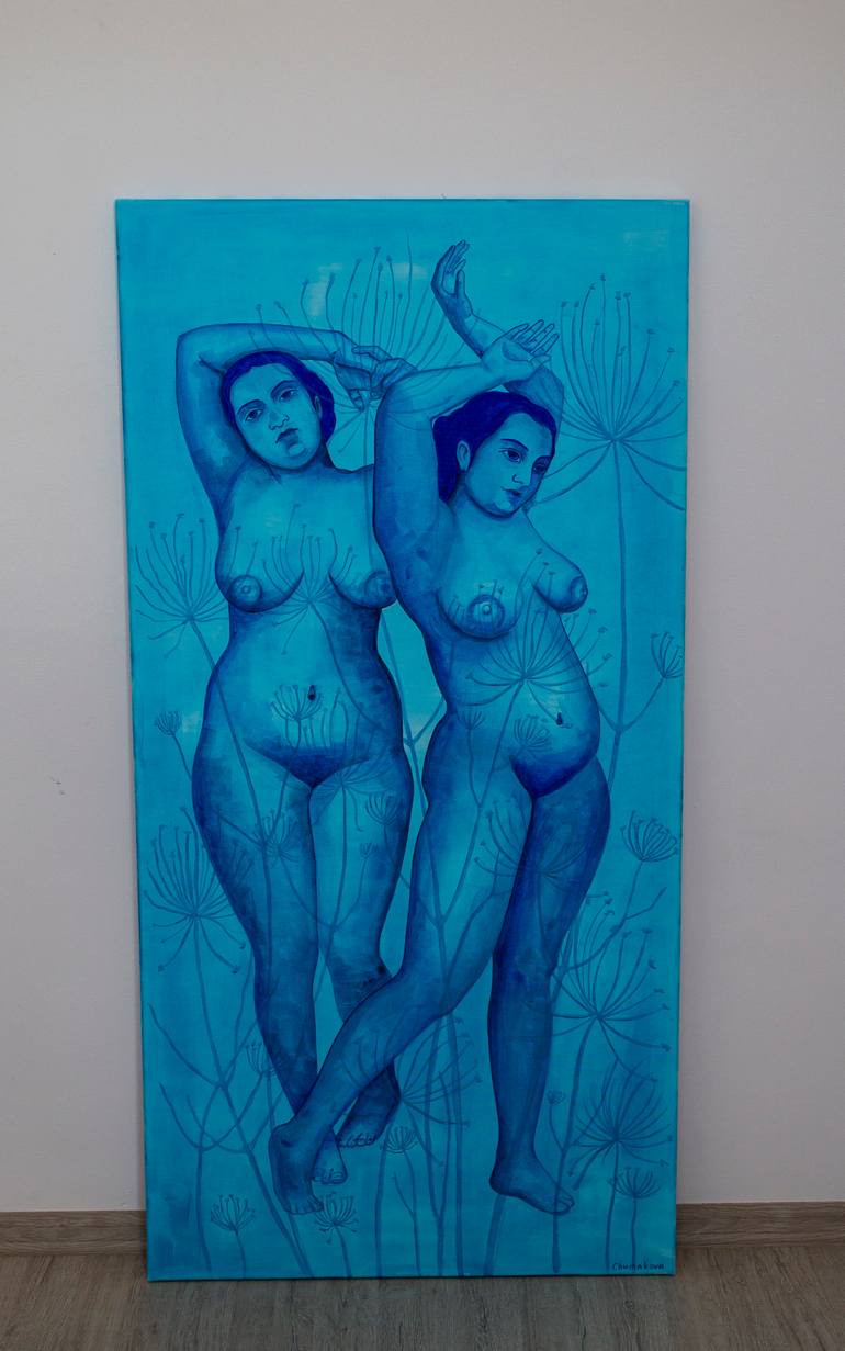 Original Figurative Nude Painting by Oksana Chumakova