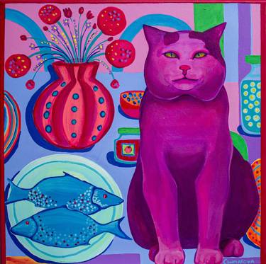 Original Illustration Animal Painting by Oksana Chumakova