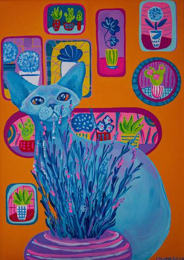 Original Illustration Animal Painting by Oksana Chumakova