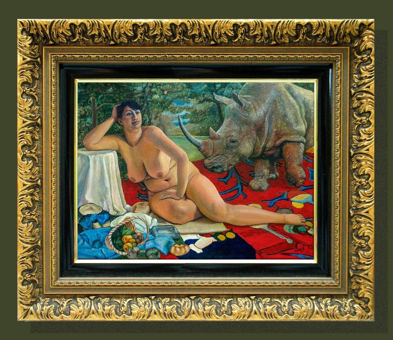 Original Fine Art Nude Painting by Edwin G
