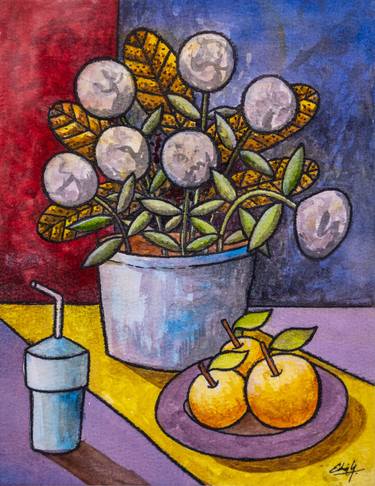 Original Fauvism Still Life Painting by Edwin G