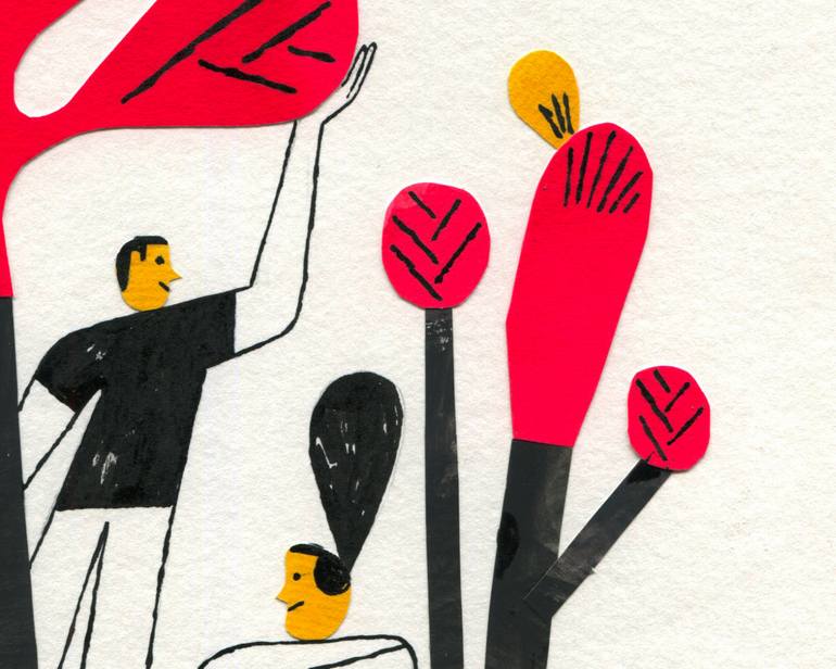 Original Illustration Garden Painting by Mar Hernandez