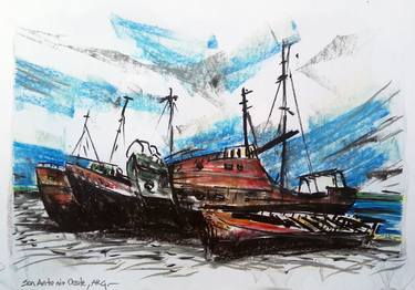 Print of Figurative Boat Drawings by Chelo Leyría