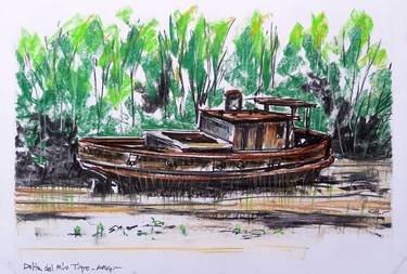 Print of Figurative Boat Drawings by Chelo Leyría