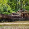 En la costa atlántica y en el Delta de los Ríos Tigre y Paraná,  Argentina, existe una gran cantidad de barcos abandonados y encallados que el paso del tiempo los ha transformado en un motivo interesante para dibujar y pintar. La técnica de la tiza pastel me resultó muy expresiva para este caso.